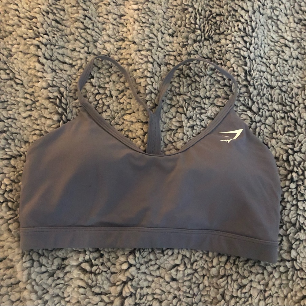 Pale blue gymshark sports bra